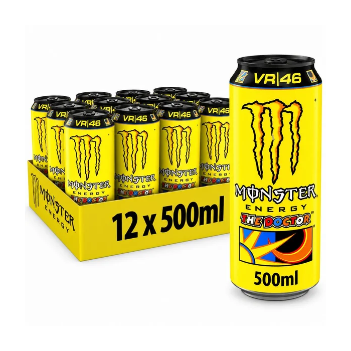 Monster The Doctor Rossi Energy Drink, Pack of 12 x 500ml - VR46 , Citrus Energy
