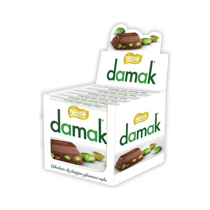Nestle Damak Square Chocolate Pistachio, Pack of  6 x 60g - Best Before 31/10/2026