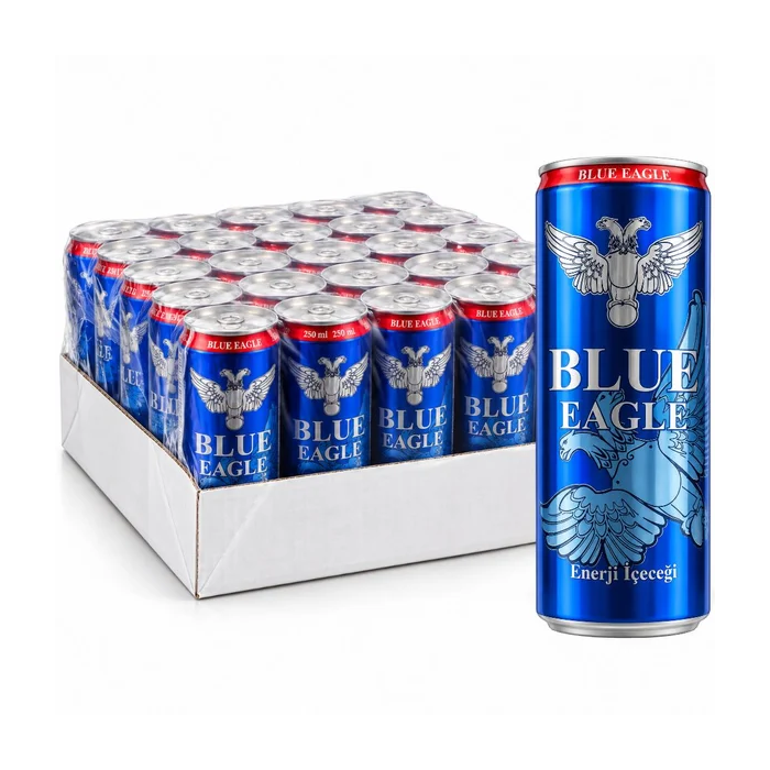 Share Blue Eagle Energy Drink 250ml Cans, Pack of 24 – Carbonated Energy Drink