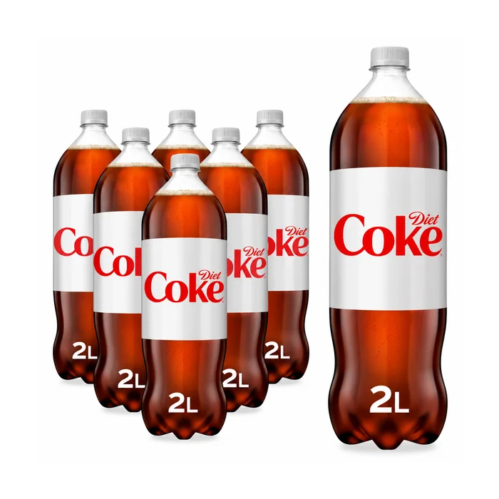 Diet Coke 2L Bottles, Pack of 6 - Sugar Free Low Calorie Fizzy Soft Drink
