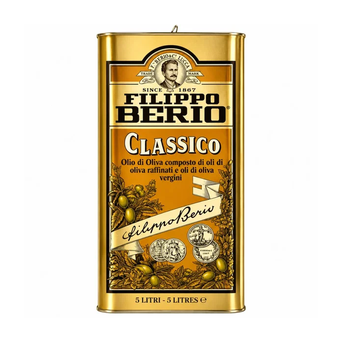 Filippo Berio Classico Olive Oil , 5 Litre Tin – Refined & Virgin Olive Oil Blend 