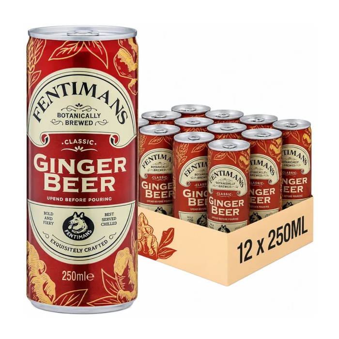 Fentimans Ginger Beer, Pack of 12 x 250ml – Botanically Brewed Soft Drink