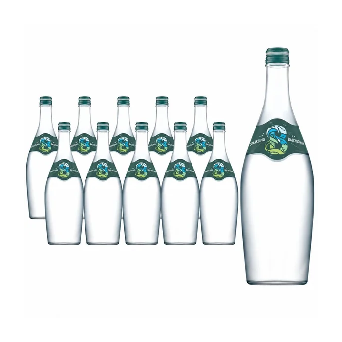 Ballygowan Sparkling Glass Bottle Water 750ML x 10 - Crisp & Refreshing