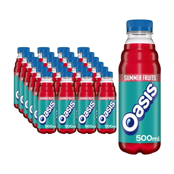 Oasis Summer Fruits Juice Bottles - Pack of 24 x 500ml - Refreshing Mixed Fruit Soft Drink, Best Before: 31/05/2026