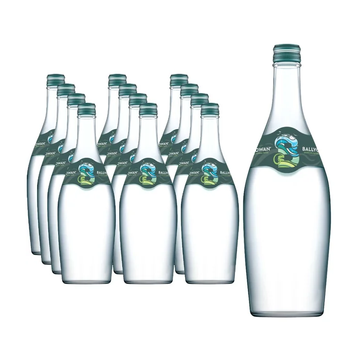 Ballygowan Sparkling Glass Bottle Water 750ML x 12 - Crisp & Refreshing, Best Before: 31/08/2026