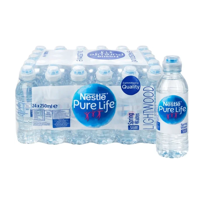 Nestle Pure Life Still Water Sports Cap Bottle - Pack of 24 x 250ml - Refreshing, Lightweight Bottles for Everyday Hydration 