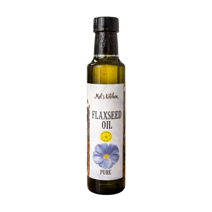 Mel's Kitchen Flaxseed Oil – 250ML Glass Bottle – Ideal for Cooking, Salads & Health