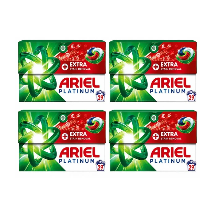 Ariel Platinum Washing PODS + Extra Stain Removal (116 Washes) - 29 Washes x4
