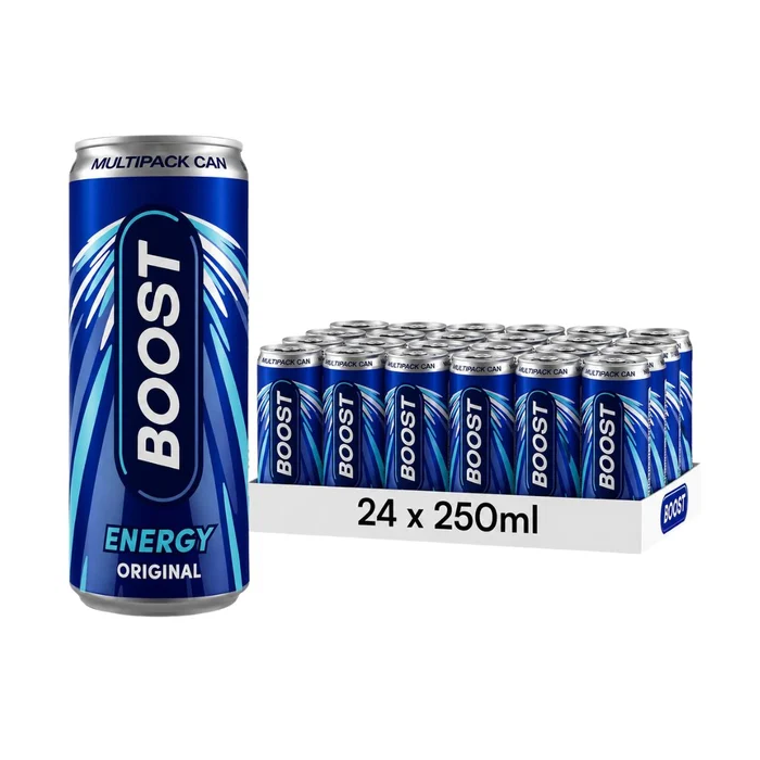 Boost Energy Original Flavour Drink Multipack Can - Pack of 24 x 250ml