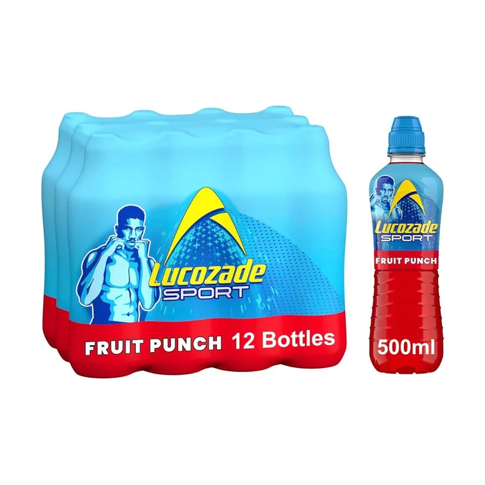 Lucozade Sport Fruit Punch, Pack of 12 x 500ml - Best Before: July 2026