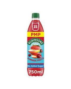 Robinsons Fruit Squash Summer Fruits No Added Sugar PMP 12 x 750ml