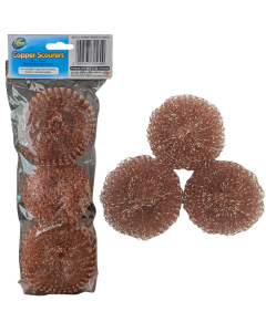 Copper Scourers Copper Coated 3pcs, Ideal for Tough Cleaning Jobs - Eazee2 Clean