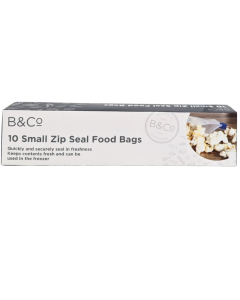 Small Zip Seal Food Bags Pack of 10, B&Co