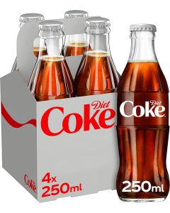 Diet Coke Glass (6x4pk) 250ml x 24 BBE 31/07/23