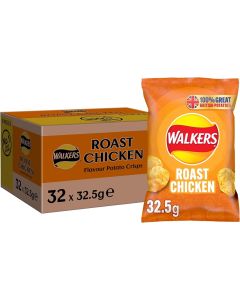 Walkers Roast Chicken Crisps 32.5g x 32 Best Before 17/08/2024
