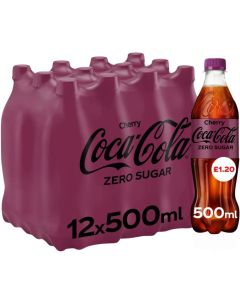 Coca-Cola Zero Cherry 500ml x 12 PMP£1.20  Best Before 30.04.2025