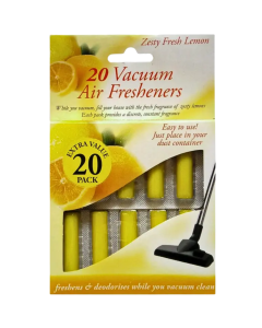 Vacuum Air Fresheners with Zesty Fresh Lemon Scent - Pack of 20