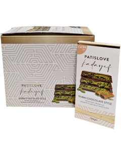 PATISLOVE Kadayif Dubai Chocolate Style PMP - Pack of 10 x 100g - Pistachio Cream & Kadayif Filled Milk Chocolate