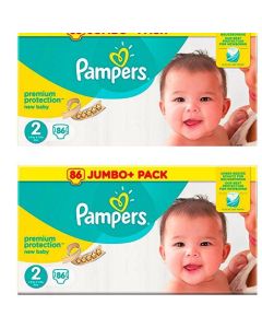 Pampers Size 2 Premium Value Pack 2 packs 86 (172 Nappies)