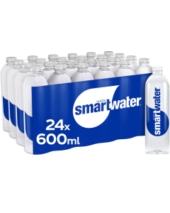 Glaceau Smartwater - Pack of 24 x 600ml - Vapour Distilled Water With Added Electrolytes Beverage