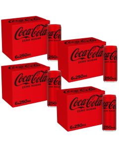 Coca Cola Zero Sugar 4x6Pack-250ml Best Before 30/09/2024