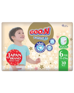 GOO.N Japan Brand Breathable Nappies Pants 30pcs Size 6 (15-25kg) Super Absorbent Cotton-Like Soft Materials Pant Style