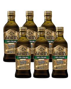 Filippo Berio 100% Italian Extra Virgin Olive Oil 500ml x 6