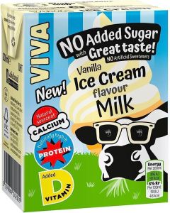Viva UHT Vanilla Ice Cream Milk No Added Sugar 200ml x 27