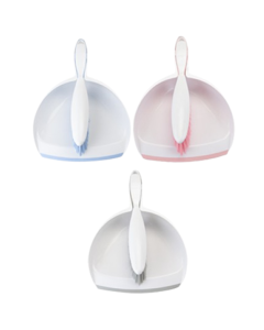 DUSTPAN & BRUSH In 3 ASSORTED COLOURS - BLUE, PINK & GREY