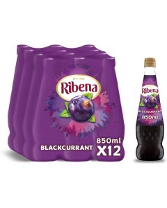 Ribena Blackcurrant Concentrate Cordial 850ml x 12 Best Before Aug/2025