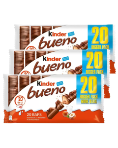 Kinder Bueno 2 Finger Milk Chocolate & Hazelnuts 43g x 30