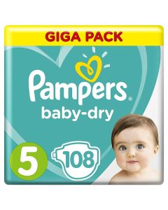 Pampers Baby Dry Giga Pack Size 5 Giga Pack 108 Nappies