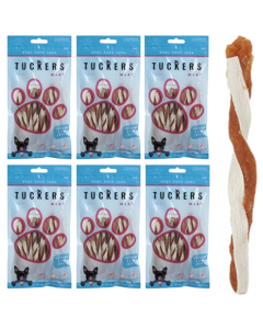 TUCKERS MEAT Chicken & Cod Twists for Dogs 60g – Rawhide Free, High Protein Treat – Suitable for All Sizes – Best Before 31/08/2025