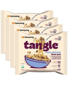 Samyang Tangle Creamy Mushroom Flavour Pasta - Pack of 4 x 15g - Creamy Taste with Mushroom Aroma