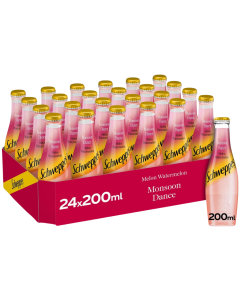 Schweppes Melon Watermelon Soda Mixer Pack of 24 x 200ml Best Before 30.04.2025