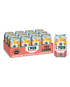 Volvic L'mon & Grapefruit Sparkling Citrus Drink 330ml x 12