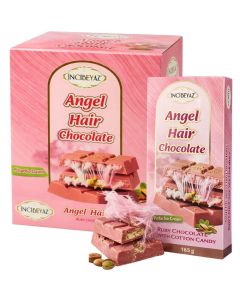 Incibeyaz Angel Hair Pistachio Cream Chocolate - Pack of 12 x 165g - Ruby Chocolate With Cotton Candy