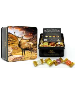 Simpkins Stag Black Gift Tin Mixed Fruit Drops 250g Best Before 05/21