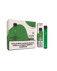 Elf Bar Kiwi Passion Fruit Guava 600 Puff, 20mg, Pack of 10