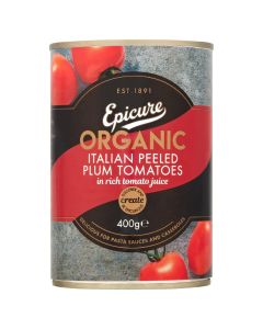 Epicure Organic Peeled Plum Tomatoes 400g x12pk