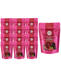 Elit Dark Chocolate Covered Strawberry Freeze Dried 80g x 12