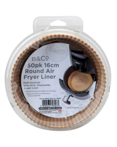 Air Fryer Liners, Round - 50pcs (16cm, Non-Stick & Disposable) - B&CO