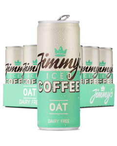 Jimmy Iced Coffee OAT Slim Cans - Pack of 12 x 250ml - Dairy Free, Refreshing Iced Coffee