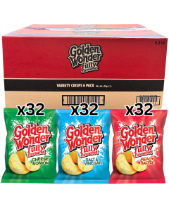 Wholesale Supplier Golden Wonder Fully Flavoured Variety Crisps (16x6pk) 25g x 96 Best Before 17.05.2025