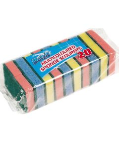 Duzzit 20-Pack Multicolor Sponge Scourers – Everyday Multipurpose Use