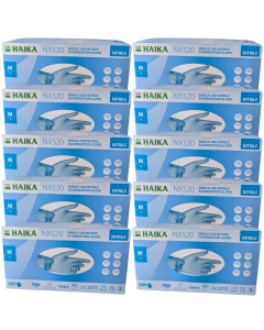 Haika NX520 Nitrile 2000 Gloves - Pack of 10x 200 Gloves - Size: Medium 8 - Single Use Nitrile Examination Glove