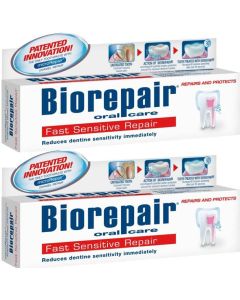 Pack of 2 - Biorepair Fast Sensitive Toothpaste 75ml