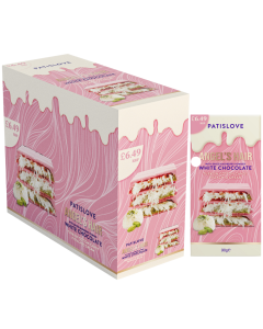 PATISLOVE Angel's Hair White Chocolate PMP - 90g x10 Bars - With Dried Raspberry Powder, Pistachio Cream