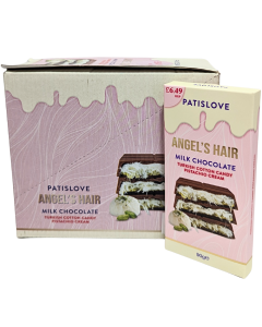 PATISLOVE Angel's Hair Milk Chocolate PMP - 90g x10 Bars - Turkish Cotton Candy Pistachio Cream