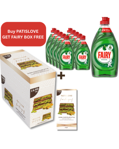 PATISLOVE Dubai Style Kadayif Chocolates 100g Pack of 10 + FREE Fairy Original Dishwashing Liquid 320ml Pack of 10